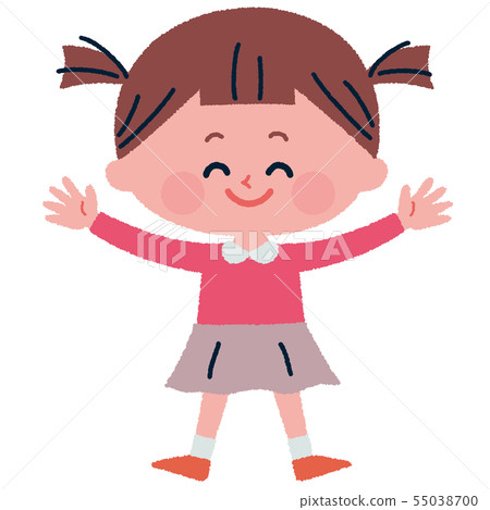 一個微笑的女孩的例證 55038700