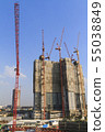 Construction high-rise building with crane. 55038849