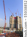 Construction high-rise building with crane. 55038852