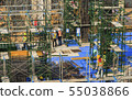 Builder worker in safety protective equipment. 55038866