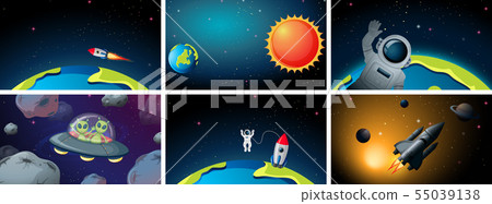 Set of space backgrounds Set of space backgrounds 55039138