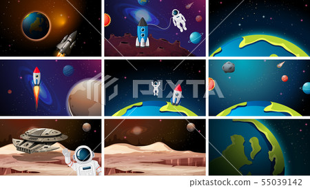 Large set of space scenes 55039142