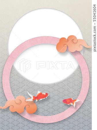 Round window-yen-Japanese style-Japanese pattern-background material Round window-yen-Japanese style-Japanese pattern-background material 55041604