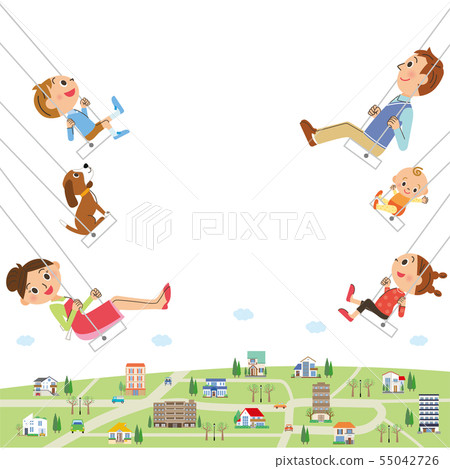 在鞦韆上尋找房子查看家庭 55042726