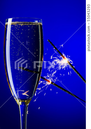 champagne and sparkles close up 55043293