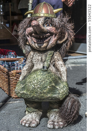 Funny figurines of trolls the streets of Oslo. Funny figurines of trolls the streets of Oslo. 55043522