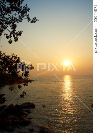 Sunset on the Goa beach, India 55044072
