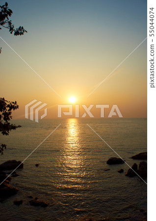 Sunset on the Goa beach, India 55044074