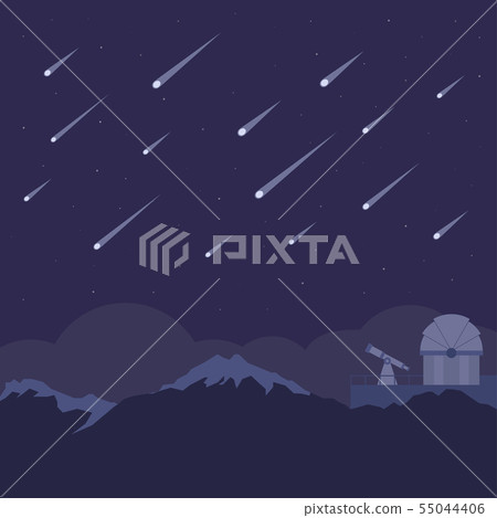 Meteor shower with astronomical observatory Meteor shower with astronomical observatory 55044406