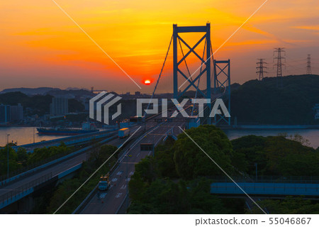 Kanmon Strait evening view 55046867
