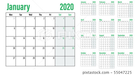 Calendar planner 2020 template vector illustration Calendar planner 2020 template vector illustration 55047225