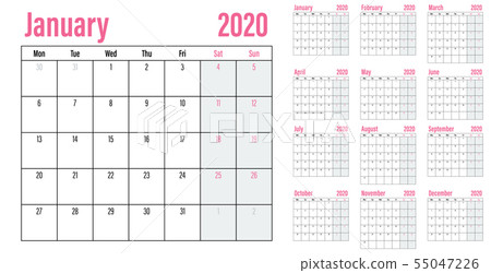 Calendar planner 2020 template vector illustration Calendar planner 2020 template vector illustration 55047226