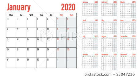 Calendar planner 2020 template vector illustration Calendar planner 2020 template vector illustration 55047230