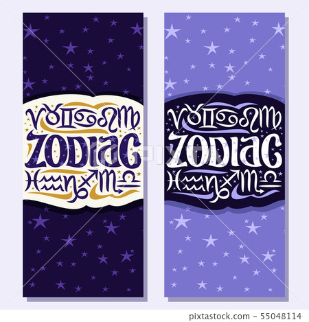 Vector vertical banners for Zodiac Symbols 55048114