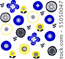 Flower_Scandinavian_Blue / Yellow 55050047