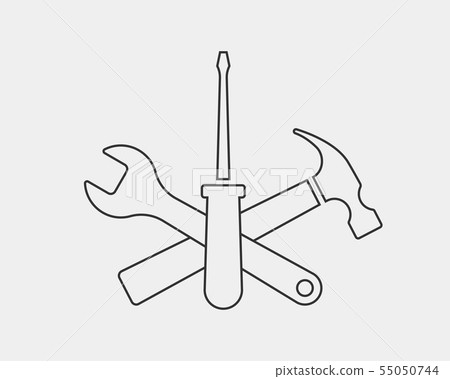 Tools vector wrench icon. Spanner logo design 55050744