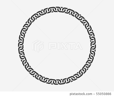 Texture chain round frame. Circle border chains 55050866