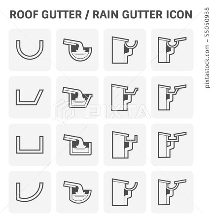 roof gutter icon roof gutter icon 55050938