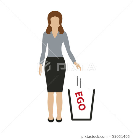 business woman throws ego away business woman throws ego away 55051405