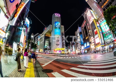 Tokyo Shibuya night of Dogensakashita intersection 55051466