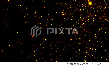 Abstract gold rain with bright particles with flares are in space, modern glossy background, 3d Abstract gold rain with bright particles with flares are in space, modern glossy background, 3d 55052380