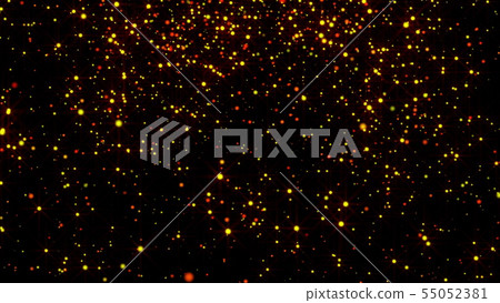 Abstract gold rain with bright particles with flares are in space, modern glossy background, 3d Abstract gold rain with bright particles with flares are in space, modern glossy background, 3d 55052381