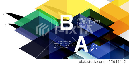 Colorful repeating triangles modern geometric in contemporary style on white background. Abstract 55054442