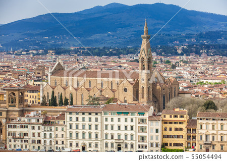 Basilica di Santa Croce and the city of Florence 55054494