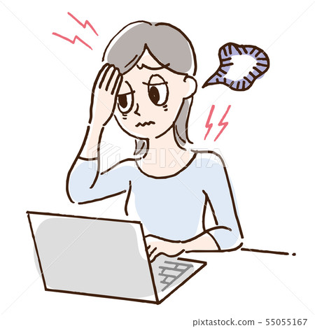 頭痛肩膀僵硬的辦公桌工作 55055167