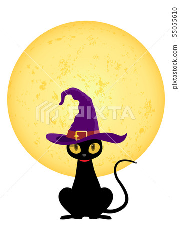 Black cat (Halloween material) 55055610