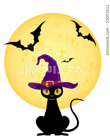 Black cat (Halloween material) 55055611