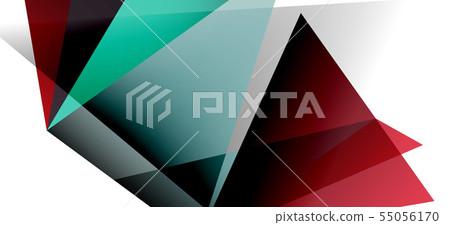 Vintage abstract template with triangle mosaic composition vecton white background. Simple design 55056170