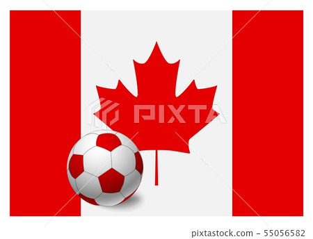 Canada flag and soccer ball 55056582
