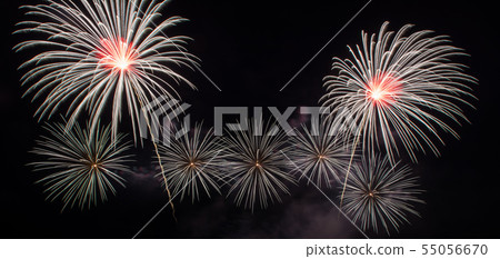 Beautiful firework display for celebration Beautiful firework display for celebration 55056670