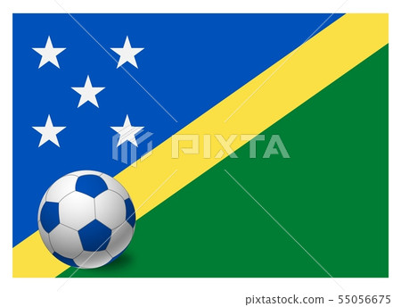 Solomon Islands flag and soccer ball 55056675