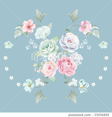 Elegant watercolor hand painted flower - Stock Illustration [55056895 ...