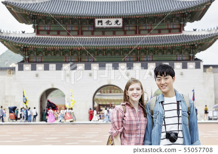 Couple, Dating, Dating, Travel, Tourism, Hanok, Korean Tradition, Gwanghwamun, Gwanghwamun Square, Gyeongbokgung, Jongno-gu, Seoul 55057708