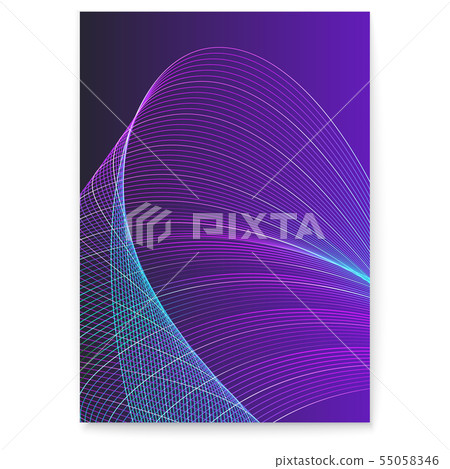 Digital poster with twisted colored lines, mixed-插圖素材 [55058346] - PIXTA圖庫