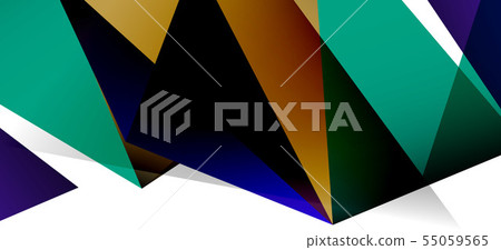 Vintage abstract template with triangle mosaic composition vecton white background. Simple design 55059565