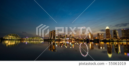 Singapore night view panorama Singapore night view panorama 55061019