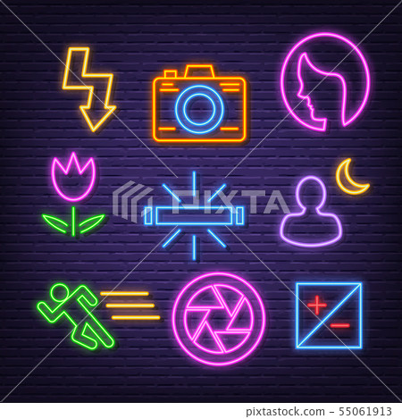 photography neon icons 55061913
