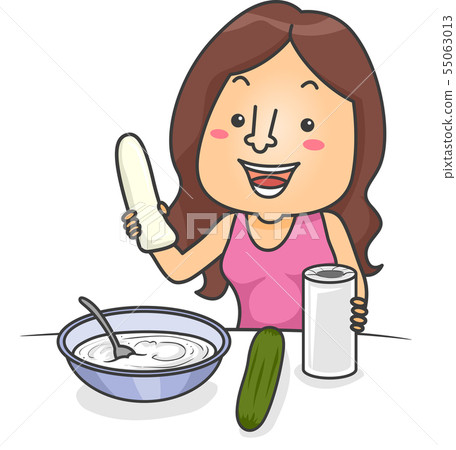 Girl Home Made Dildo Illustration Girl Home Made Dildo Illustration 55063013