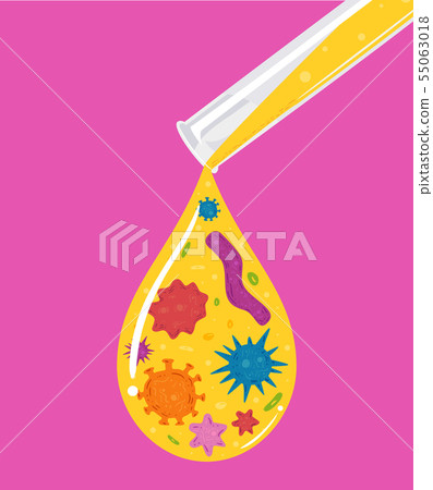 Test Tube Drop Organisms Illustration 55063018