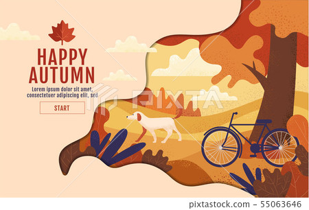 Happy Autumn, typography , calligraphy , poster 55063646