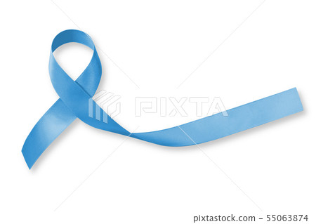 Blue ribbon symbolic for prostate cancer awareness Blue ribbon symbolic for prostate cancer awareness 55063874