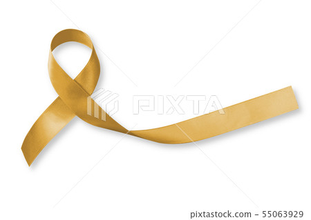 Childhood cancer awareness with Gold ribbon symbol Childhood cancer awareness with Gold ribbon symbol 55063929