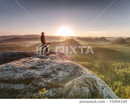 Photographer traveler with professional photo Photographer traveler with professional photo 55064289