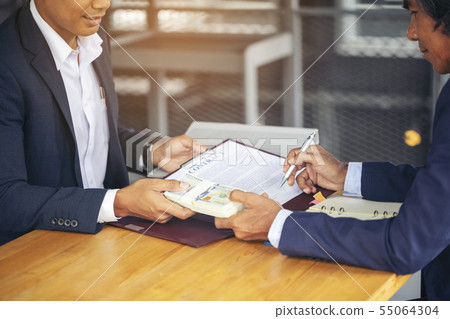 Image of business people hands working with papers 55064304