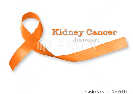 Kidney cancer awareness orange ribbon isolated 55064433