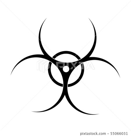 Black biohazard sign over white background Black biohazard sign over white background 55066031